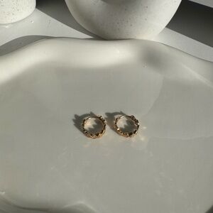 Elegant Gold Hoop Earrings with Clear Gemstones